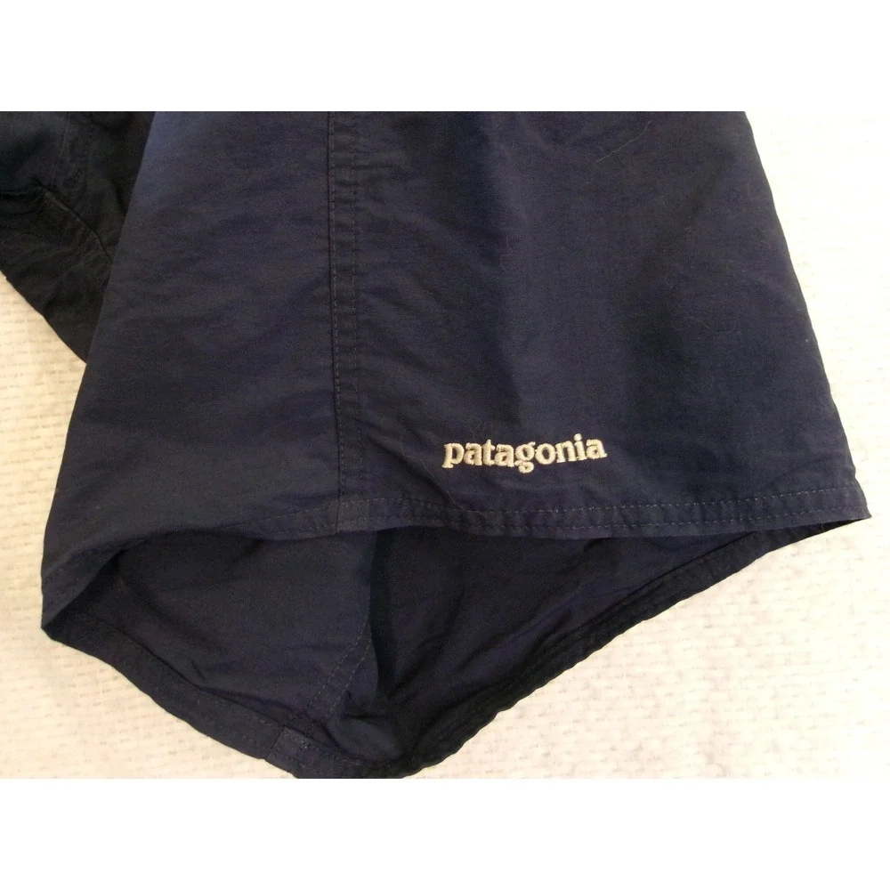 PATAGONIA‎ Men 33 Wavefarer Board Shorts Navy Blue Camo Trim Swim Trunks Nylon